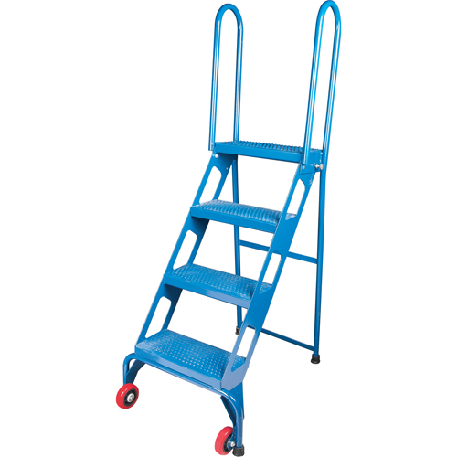 Portable Folding Ladder, 4 Steps, Perforated, 40" High Equipment World