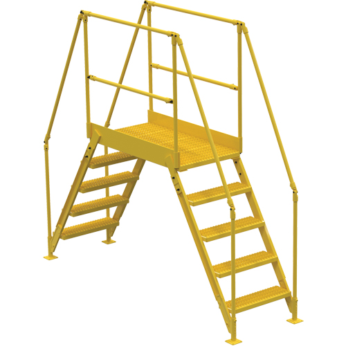 Crossover Ladder, 103-1/2" Overall Span, 50" H x 48" D, 24" Step Width Equipment World