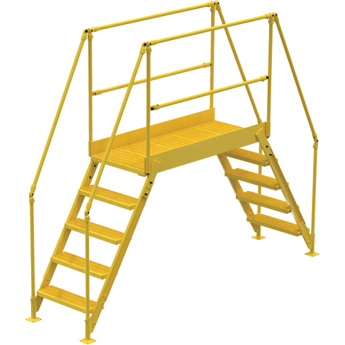 Crossover Ladder, 115-1/2" Overall Span, 50" H x 60" D, 24" Step Width Equipment World
