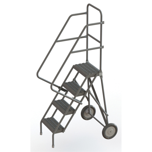 Rolling Ladder, 4 Steps, Serrated, 40" High Equipment World