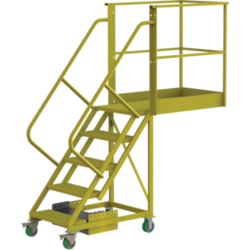 Cantilever Rolling Ladder, Unsupported, 5 Steps, 40" Platform Depth, 50" Platform Height Equipment World
