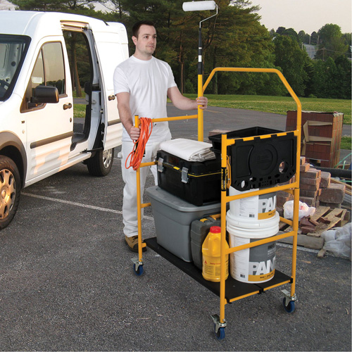 nsemble d'&eacute;chafaudage &agrave; montant de s&eacute;curit&eacute; & tablette pour outils de 4' Jobsite Series, Cadre Acier, 49-1/2" p x 57-3/4" h Equipment World