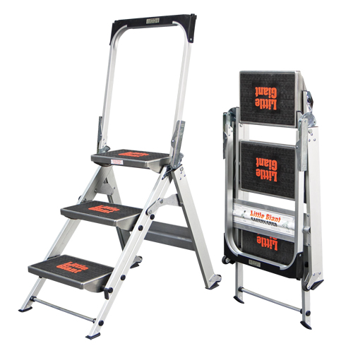 Safety Stepladder with Bar & Tray, 2.2', Aluminum, 300 lbs. Capacity, Type 1A Equipment World