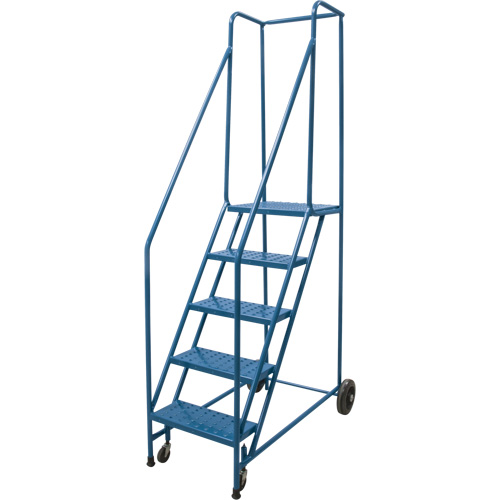 Rolling Step Ladder, 5 Steps, 18" Step Width, 46" Platform Height, Steel Equipment World