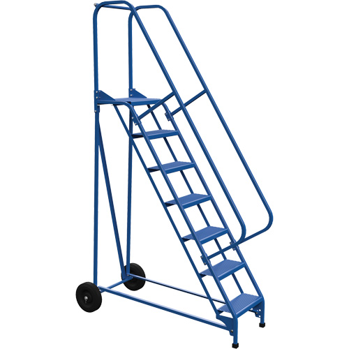 Roll-A-Fold Ladder, 7 Steps, Perforated, 70" High Equipment World