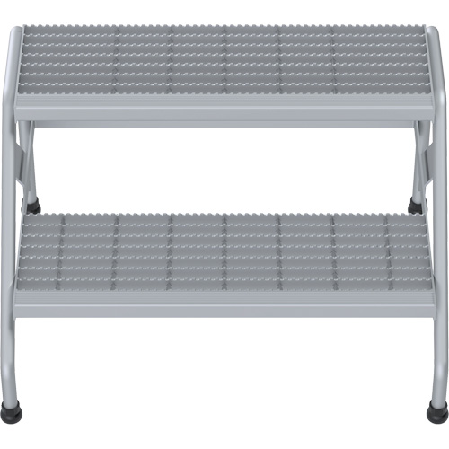 Aluminum Step Stand, 2 Step(s), 32-13/16" W x 24-9/16" L x 20" H, 500 lbs. Capacity Equipment World