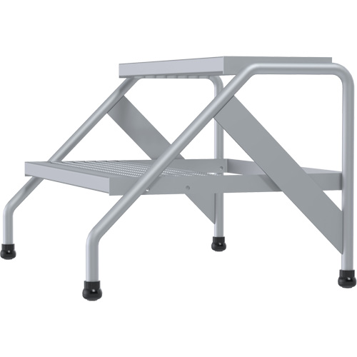 Aluminum Step Stand, 2 Step(s), 32-13/16" W x 24-9/16" L x 20" H, 500 lbs. Capacity Equipment World