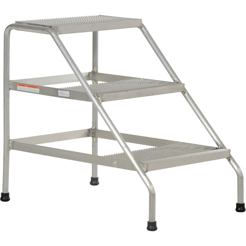 Aluminum Step Stand, 3 Step(s), 22-13/16" W x 34-9/16" L x 30" H, 500 lbs. Capacity Equipment World