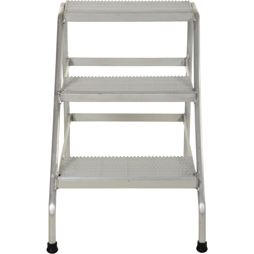 Aluminum Step Stand, 3 Step(s), 22-13/16" W x 34-9/16" L x 30" H, 500 lbs. Capacity Equipment World