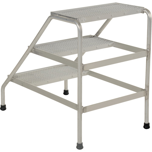 Aluminum Step Stand, 3 Step(s), 22-13/16" W x 34-9/16" L x 30" H, 500 lbs. Capacity Equipment World
