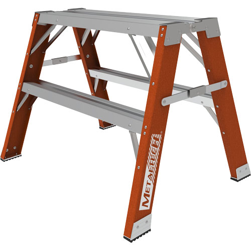 Buildman Step-up Workbench, 2' H x 33.5" W x 25.75" D, 300 lbs. Capacity, Fibreglass Equipment World