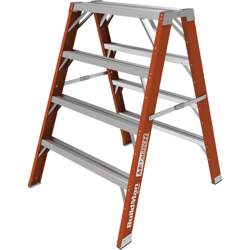 Buildman Step-up Workbench, 4' H x 36.25" W x 40.5" D, 300 lbs. Capacity, Fibreglass Equipment World