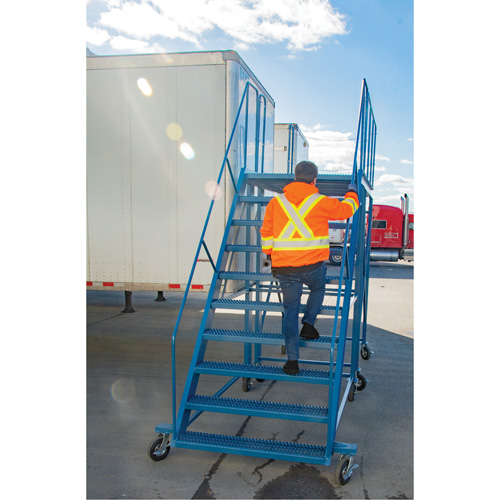 Snow Ladder, Steel, 10 Steps, 99" H, 85-1/2" D, 48" Step, Serrated Equipment World