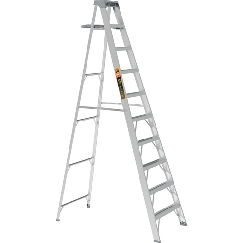 Step Ladder with Paint Tray, 10', Aluminum, 225 lbs. Capacity, Type 2 Equipment World