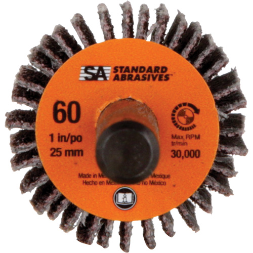 Meule &agrave; lamelles Standard Abrasives, Oxyde d'aluminium, Grain 60, 1" x 1" x 1/4" Equipment World