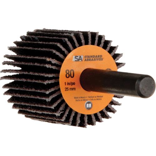 Standard Abrasives Flap Wheel, Aluminum Oxide, 80 Grit, 1" x 1" x 1/4" Equipment World