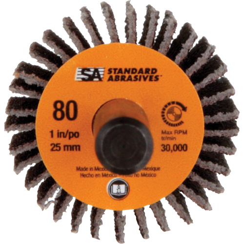 Standard Abrasives Flap Wheel, Aluminum Oxide, 80 Grit, 1" x 1" x 1/4" Equipment World