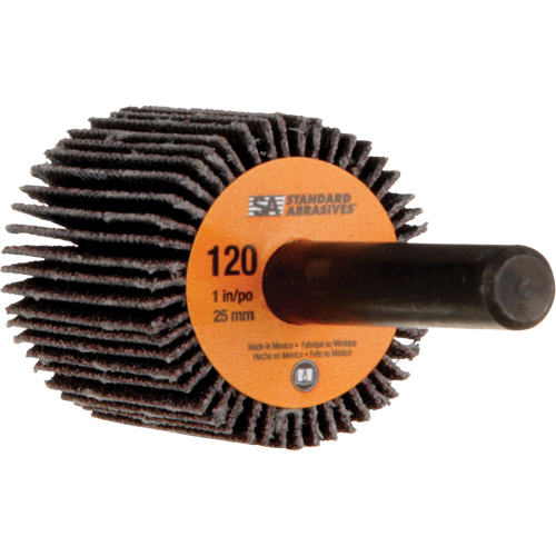 Standard Abrasives Flap Wheel, Aluminum Oxide, 120 Grit, 1" x 1" x 1/4" Equipment World