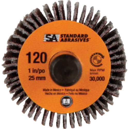 Standard Abrasives Flap Wheel, Aluminum Oxide, 120 Grit, 1" x 1" x 1/4" Equipment World