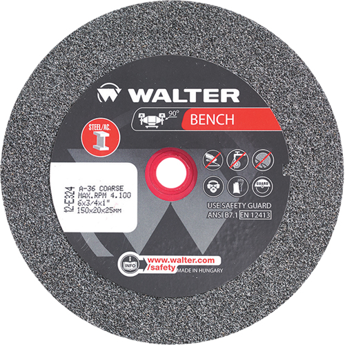Bench Grinding Wheels, 6" x 3/4", 1" Arbor, 1 Equipment World