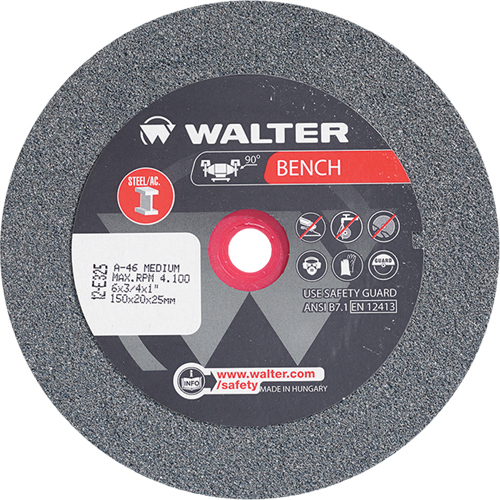 Bench Grinding Wheels, 6" x 3/4", 1" Arbor, 1 Equipment World