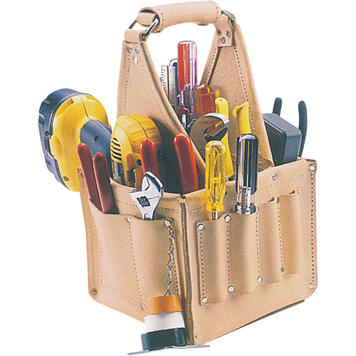 Electrical & Maintenance Tool Pouches, Leather, 17 Pockets, Beige Equipment World