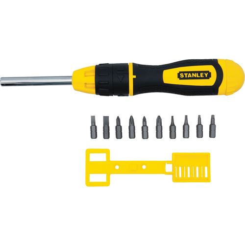 Multi-Bit Ratchet Screwdriver with 10 Bits, Cushion Grip Handle Equipment World
