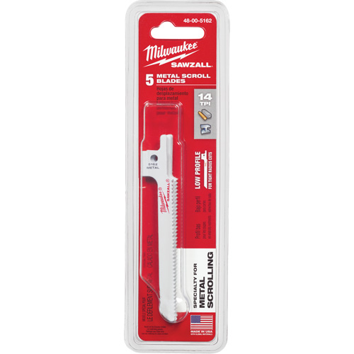 Lame de scie alternative Sawzall, Bim&eacute;tal, 14 Dents par pouce, 3-5/8" lo x 5/16" la Equipment World