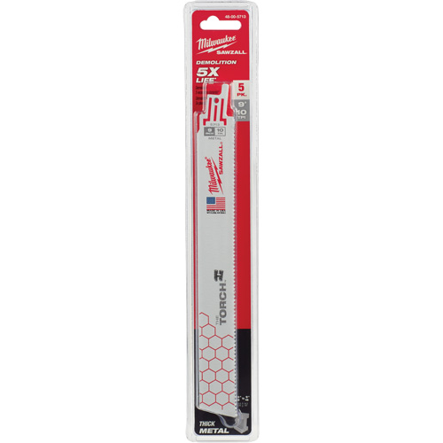 Lame The Torch Sawzall, Bim&eacute;tal, 10 Dents par pouce, 9" lo x 1" la Equipment World