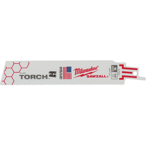 Lames The Torch Sawzall, Bim&eacute;tal, 14 Dents par pouce, 6" lo x 1" la Equipment World