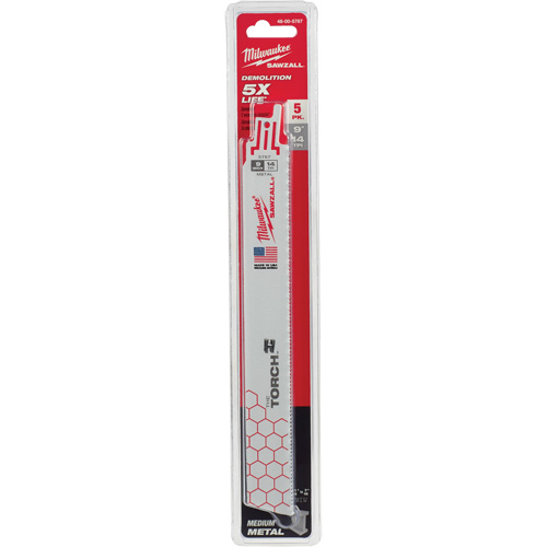Lames The Torch Sawzall, Bim&eacute;tal, 14 Dents par pouce, 9" lo x 1" la Equipment World