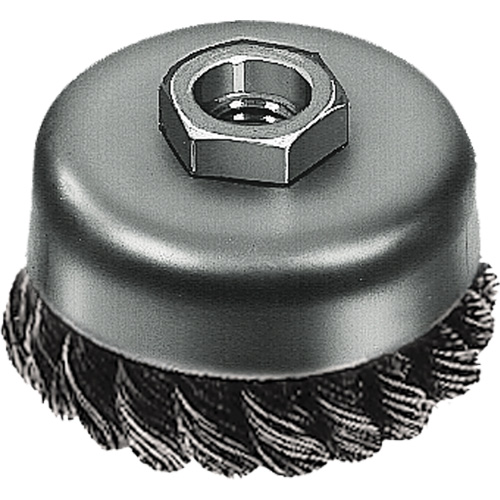 Knot Wire Cup Brush, 3" Dia. x 5/8"-11 Arbor Equipment World