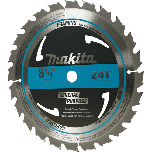 Carbide-Tipped Circular Framing Saw Blade, 8-1/4", 24 Teeth, Wood Use Equipment World