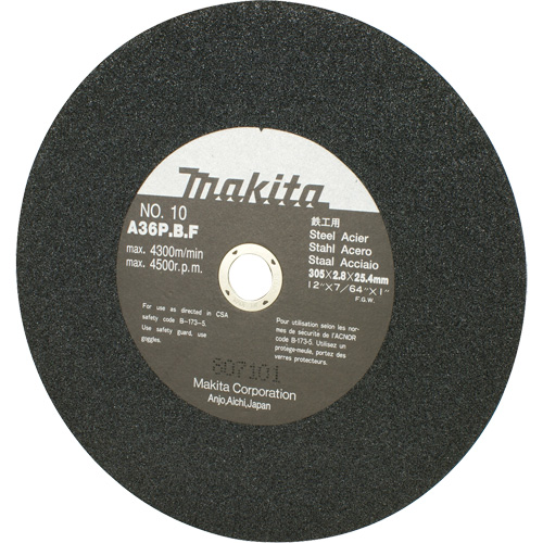 Abrasive Wheel for Cut Off Saws & Angle Cutters, 12" x 7/64", 1" Arbor, 4500 RPM Equipment World