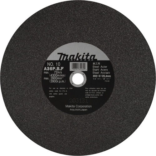 Metal Cutting Wheels, 14" x 1/8", 1" Arbor, Aluminum Oxide, 3900 RPM Equipment World