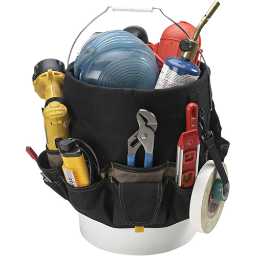 48-Pocket Bucket Buddy, 6" L x 11" W x 12" H, Polyester, Black Equipment World
