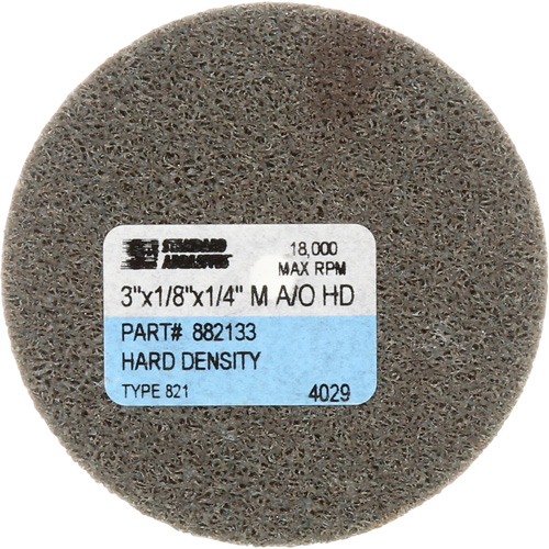 Standard Abrasives Unitized Wheel, 3" x 1/4", 1/4" Arbor, Fine Grit, Aluminum Oxide Equipment World