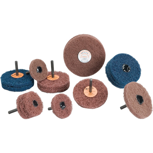 Meule Buff & Blend Standard Abrasives, 3" dia. x 1/4" la, Arbre 1/4", Oxyde d'aluminium Equipment World