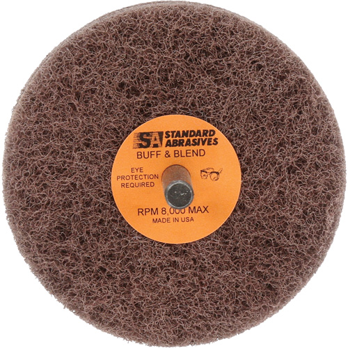 Meule Buff & Blend Standard Abrasives, 3" dia. x 2" la, Arbre 1/4", Oxyde d'aluminium Equipment World