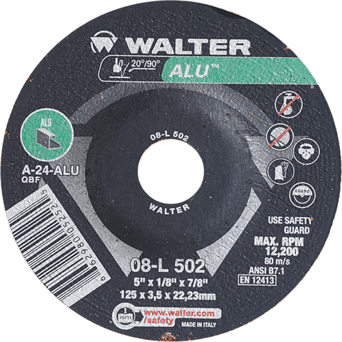 Depressed Centre Grinding Wheels - Aluminium Type 27, 5" x 1/8", 7/8" Arbor, Type 27 Equipment World