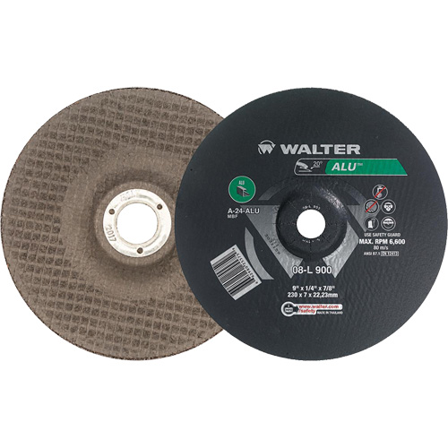 Aluminium Depressed Centre Grinding Wheels, 9" x 1/4", 7/8" Arbor, Type 27 Equipment World