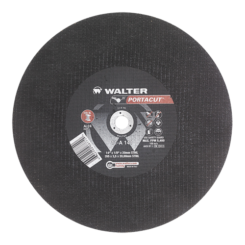Portacut High Speed Cut-Off Wheel, 14" x 1/8", 3/4" Arbor, Type 1, Aluminum Oxide, 5400 RPM Equipment World
