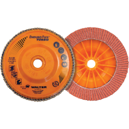 Enduro-Flex Turbo Flap Disc, 4-1/2" x 5/8"-11, Type 27S, 36/60 Grit, Ceramic Equipment World