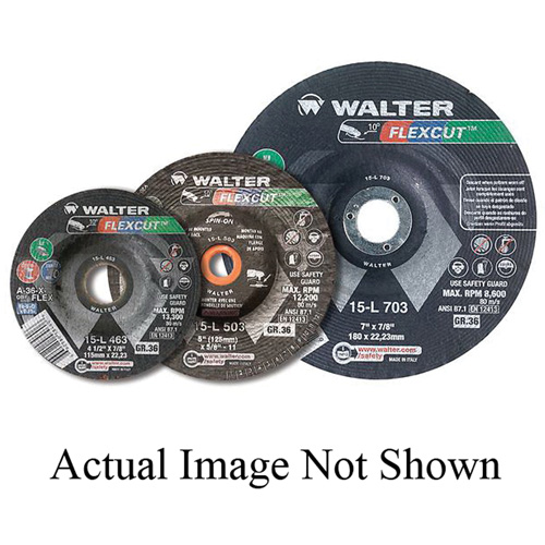 Meule FLEXCUT, 3", 36 Grain, Oxyde d'aluminium, 3/8", 20400 Tr/min, Type 29 Equipment World