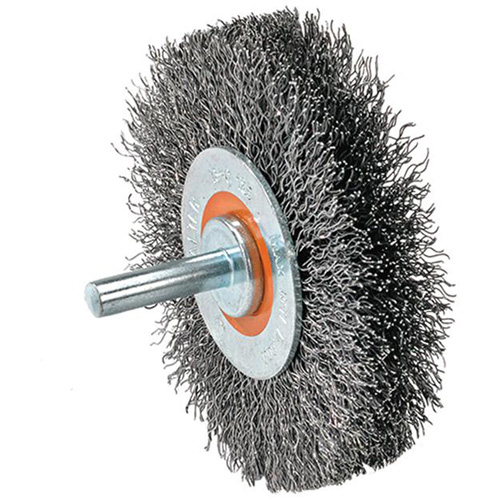Mounted Crimped Wire Wheel, 4" Dia., 0.0118" Fill Equipment World