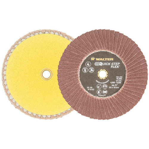 QUICK-STEP FLEX Flap Disc, 5" x Type 29, 120 Grit, Aluminum Oxide Equipment World