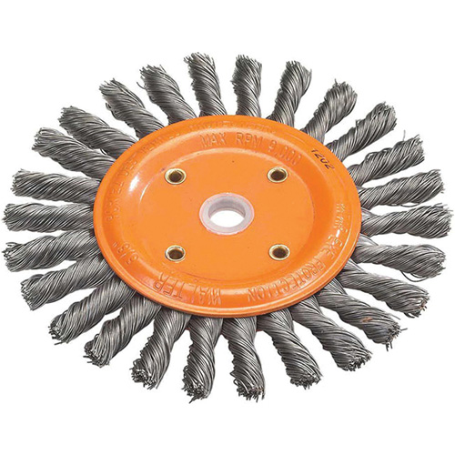Knot-Twisted Wire Bench Wheel, 6" Dia., 0.0118" Fill, 5/8" Arbor, Steel Equipment World