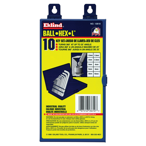 Balldrive Hex Key, Hex End, 5/64" x 3.2" L, L Shape Equipment World