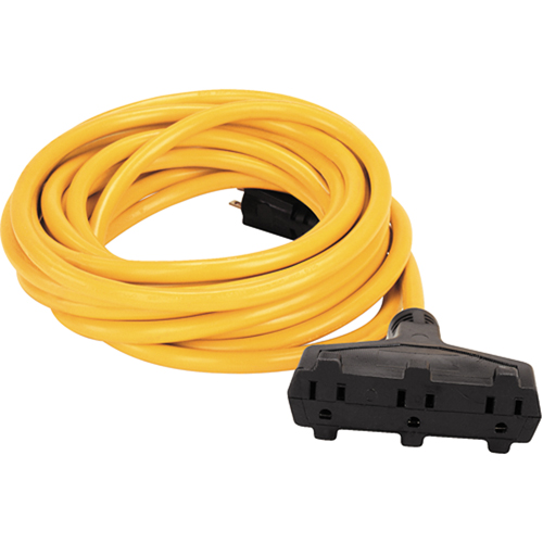 Vinyl Extension Cord, Outdoor, SJTW, 14/3 AWG, 15 A, 3 Outlet(s), 50' Equipment World