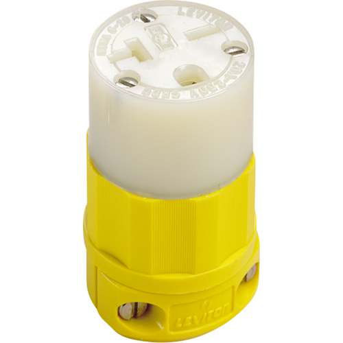 2-Pole 3-Wire Grounding Straight Blade Connector, 5-20P, Nylon Equipment World